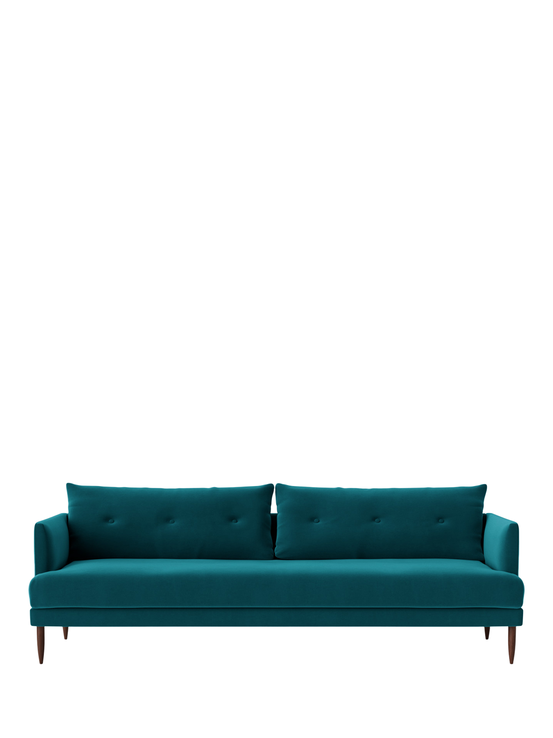 Kalmar Range, Swoon Kalmar Large 3 Seater Sofa, Dark Leg, Kingfisher Velvet