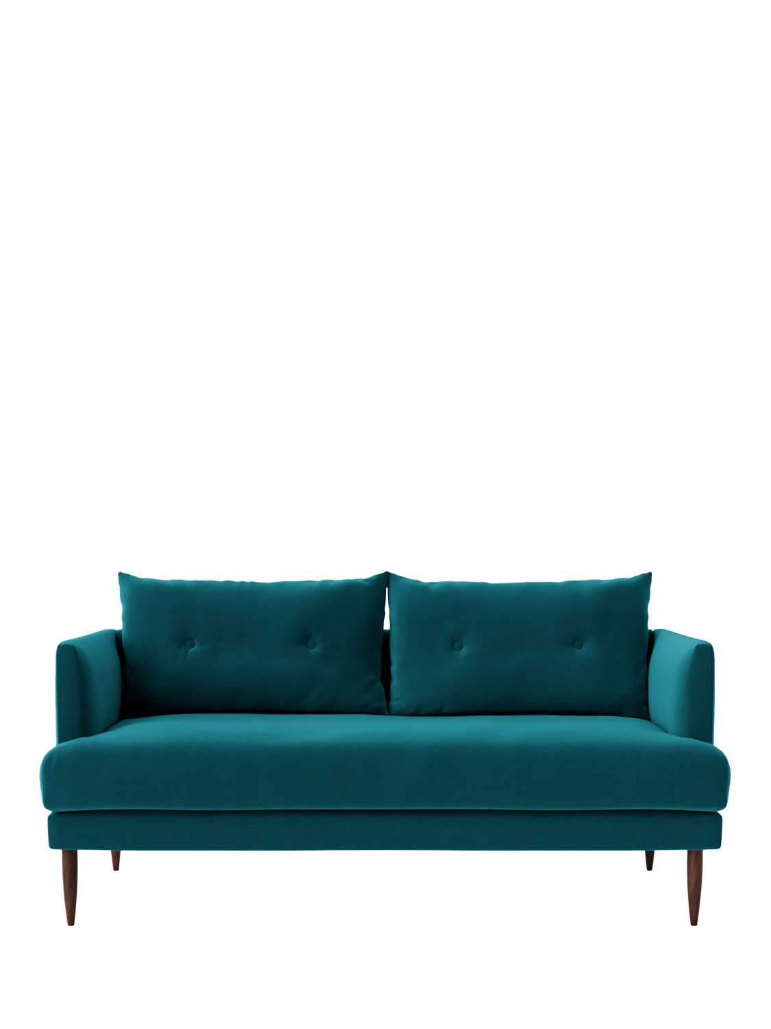 Kalmar Range, Swoon Kalmar Medium 2 Seater Sofa, Dark Leg, Kingfisher Velvet