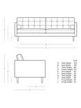 Swoon Porto Large 3 Seater Sofa, Dark Leg