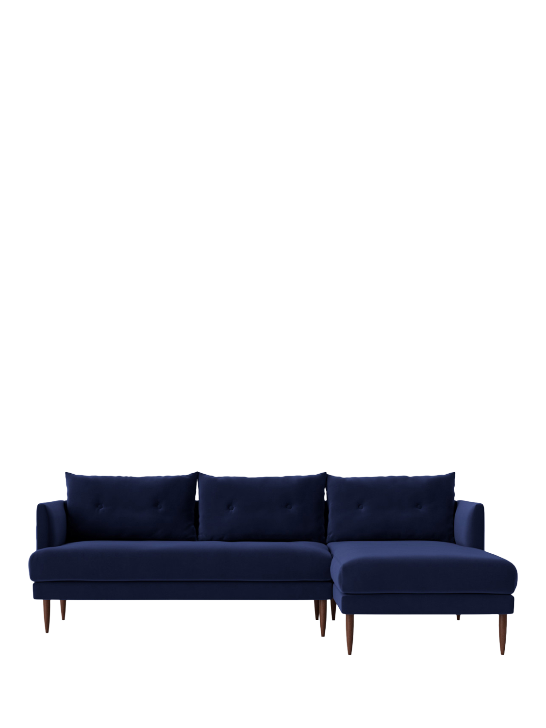 Kalmar Range, Swoon Kalmar Grand 4 Seater RHF Chaise End Sofa, Dark Leg, Ink Velvet