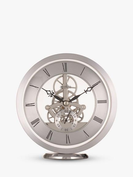 Acctim Millenden Skeleton Mantel Carriage Clock, 13cm, Silver, Silver