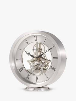 Acctim Millenden Skeleton Mantel Carriage Clock, 13cm, Silver - view 2, Silver