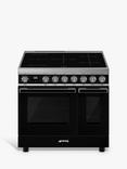 Smeg Portofino CPF92IM 90cm Induction Electric Range Cooker, Black