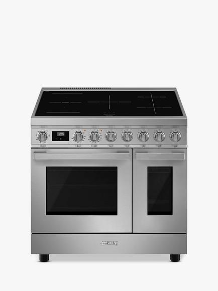 Smeg Portofino CPF92IM 90cm Induction Electric Range Cooker, Stainless Steel