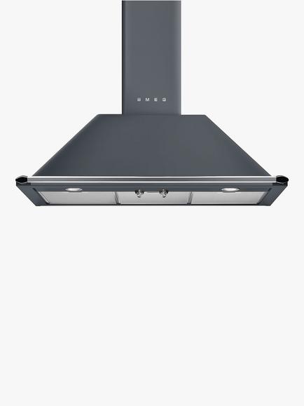 Smeg Victoria KT90 90cm Chimney Cooker Hood, Slate Grey