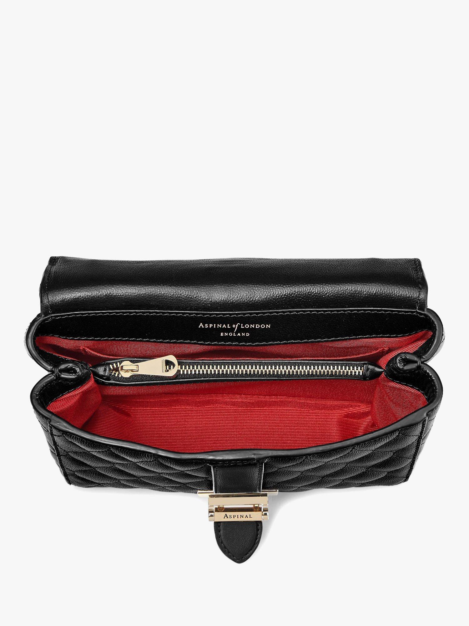 Aspinal of London Lottie Small Quilted Pebble Leather Shoulder Bag, Black