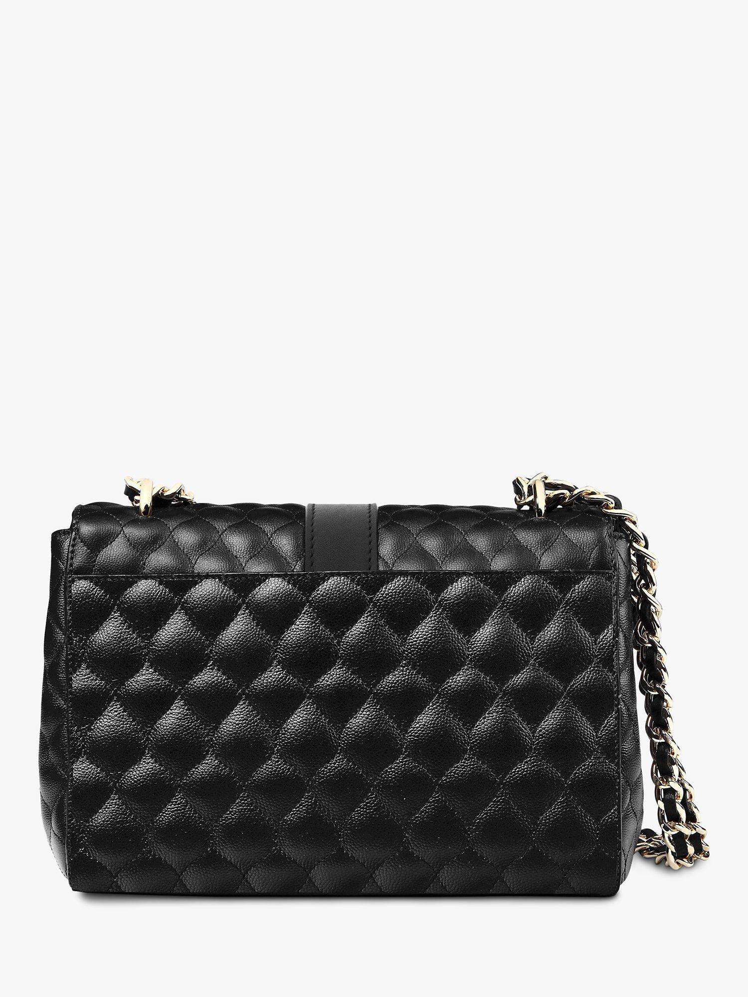 Aspinal of London Lottie Small Quilted Pebble Leather Shoulder Bag, Black