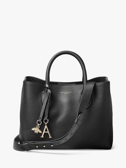 Aspinal of London Midi London Pebble Leather Tote Bag, Black