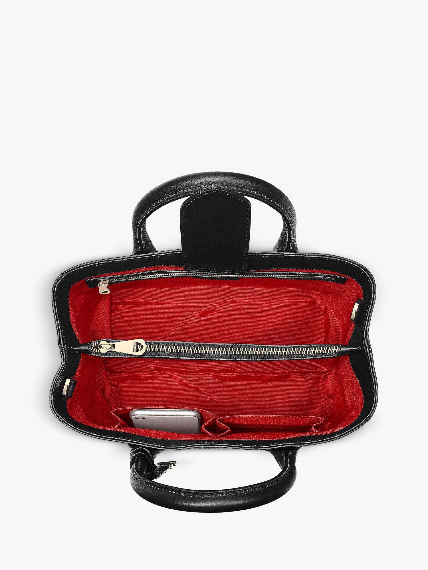 Product image 2 of 7, which shows Aspinal of London Midi London Pebble Leather Tote Bag, Black