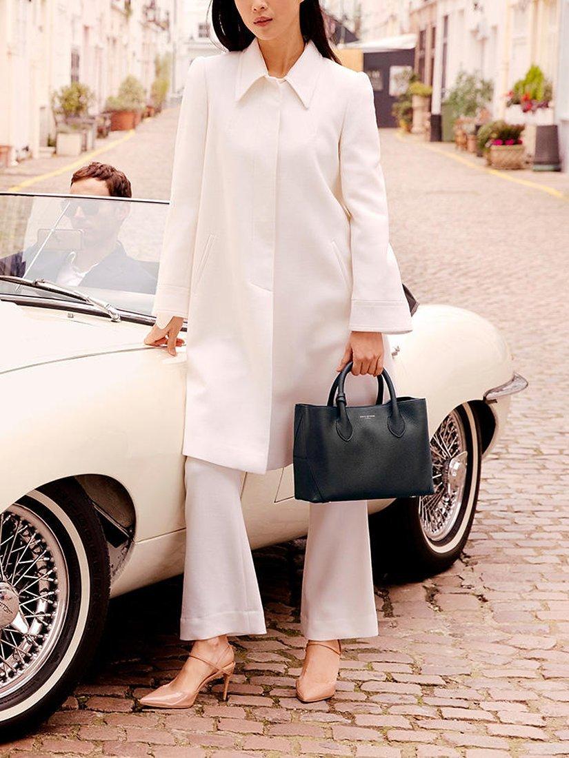 Product image 5 of 7, which shows Aspinal of London Midi London Pebble Leather Tote Bag, Black