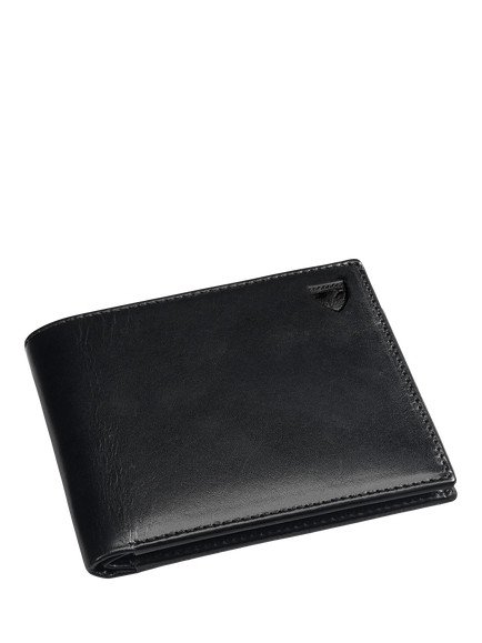 Aspinal of London Classic Smooth Leather Billfold Wallet, Black