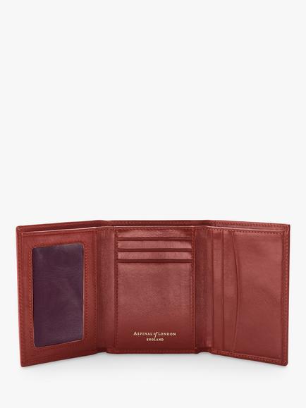 Aspinal of London Smooth Leather Trifold Wallet - view 2, Cognac