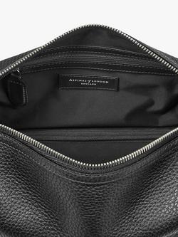 Aspinal of London Reporter Pebble Leather Wash Bag - view 2, Black