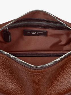 Aspinal of London Reporter Pebble Leather Wash Bag - view 2, Chestnut