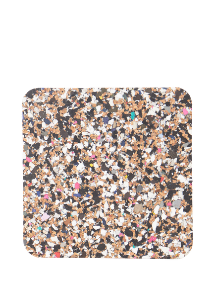 LIGA Beach Clean Cork Square Coasters, Set of 4, Multi, Multi