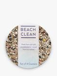 LIGA Beach Clean Cork Round Coasters, Set of 4, Multi