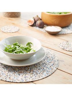 LIGA Beach Clean Cork Round Placemats, Set of 4, Multi - view 2, Multi