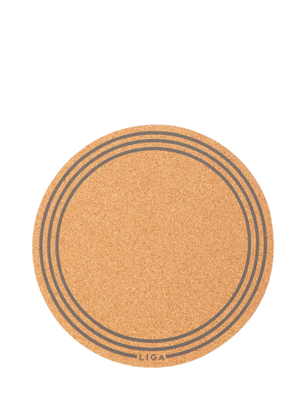 LIGA Cork Printed Round Placemats, Set of 6, Natural, Natural