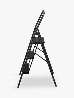 Wenko Folding Step Ladder, Black, 3 Tier - view 2, Black
