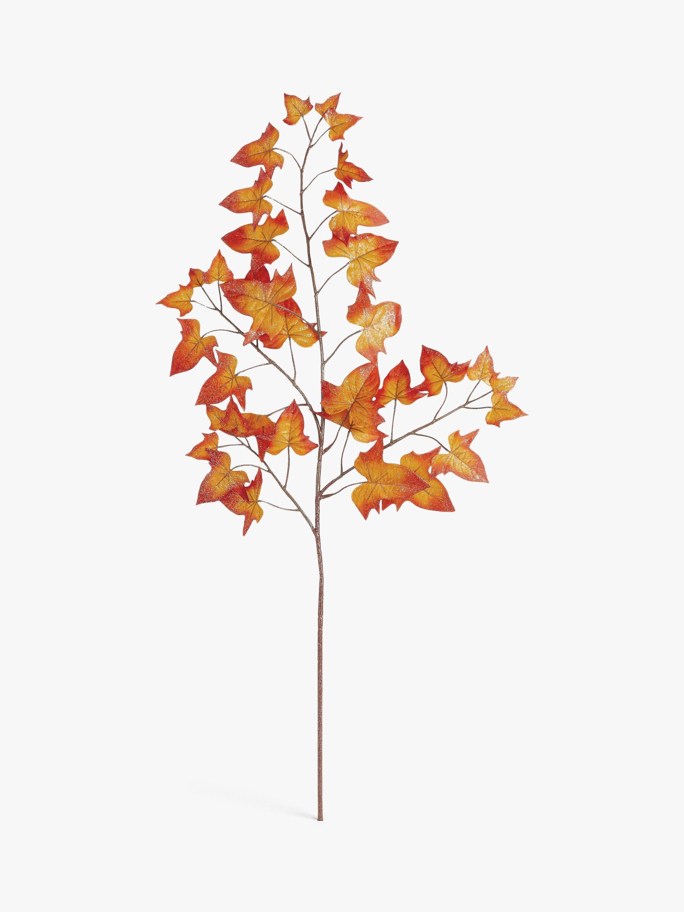 John Lewis Copper River Glitter Autumn Leaf Spray