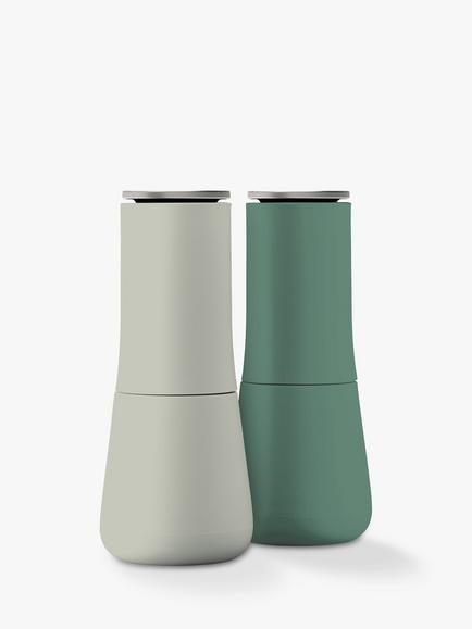 Joseph Joseph Editions Milltop No Spill Salt & Pepper Mills, Set of 2, Sage, Sage
