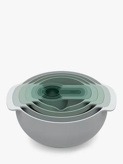 Joseph Joseph Editions Mixing Bowls & Measuring Cups Nest Set, 9 Pieces, Sage, Sage