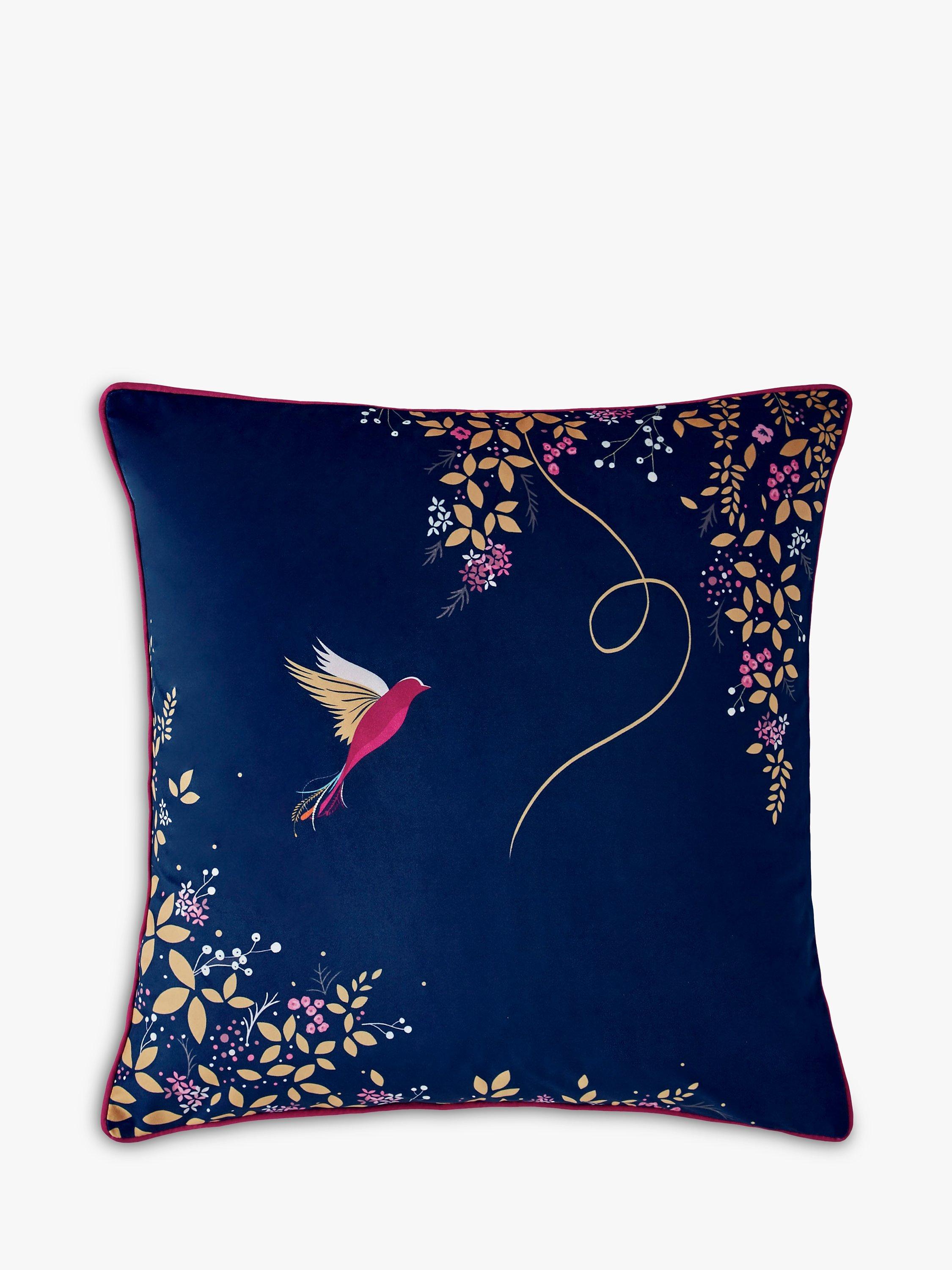Sara Miller Hummingbird Cushion, Navy