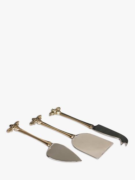 Selbrae House Bee Stainless Steel Cheese Knives, Set of 3, Silver