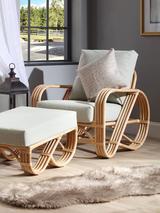 Desser Pretzel Rattan Lounge Chair & Footstool, Natural