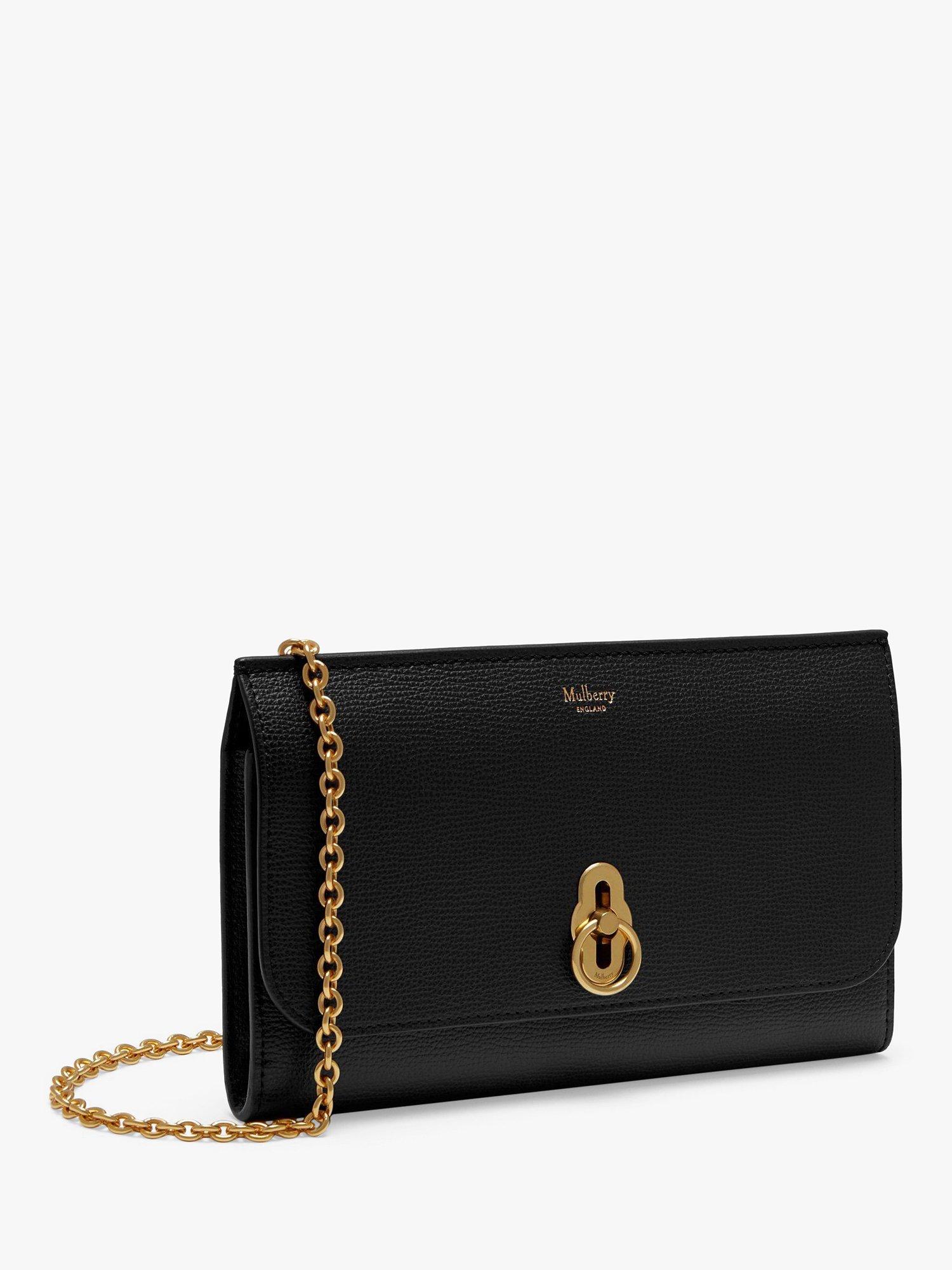 Product image 4 of 5, which shows Mulberry Amberley Small Classic Grain Leather Clutch Bag, Black