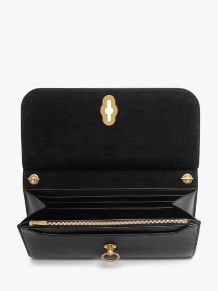 Mulberry Amberley Small Classic Grain Leather Clutch Bag - view 2, Black