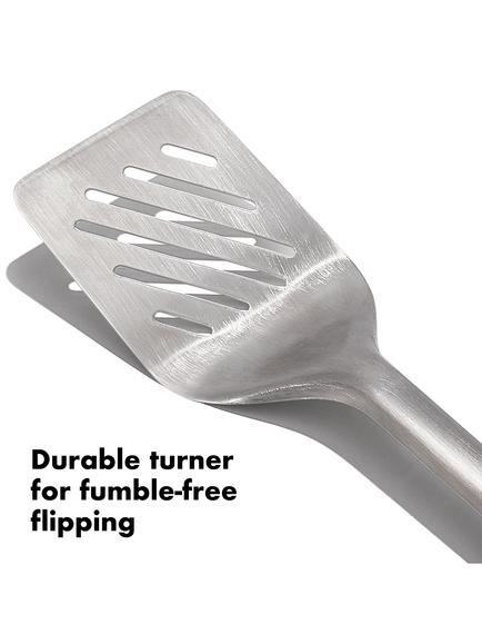 OXO Good Grips Stainless Steel BBQ Turner & Tongs, Set of 2 - view 2, Silver/Black