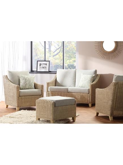 Desser Dijon Rattan 4-Seater Lounge Sofa & Chairs Set, Natural, Natural