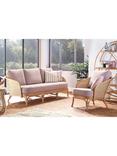 Desser Royal Rattan Cane 3-Seater Sofa, Natural/Pink