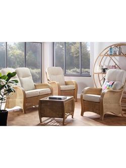 Desser Turin Rattan 4-Seater Lounging Table & Chairs Set, Natural, Natural