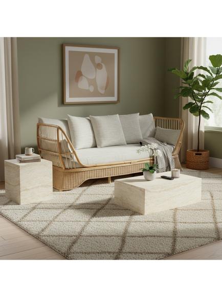 Desser Rattan 3-Seater Daybed Sofa, Natural, Natural
