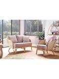 Desser Royal Rattan Cane 2-Seater Sofa, Natural/Pink