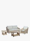Desser Dijon Rattan 4-Seater Lounging Tables & Chair Set, Natural