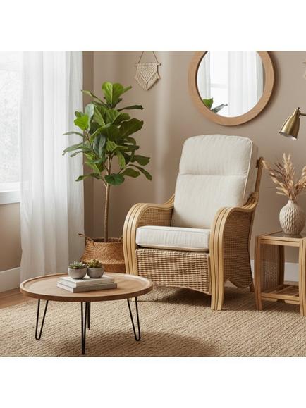 Desser Turin Rattan Lounge Chair, Natural, Natural