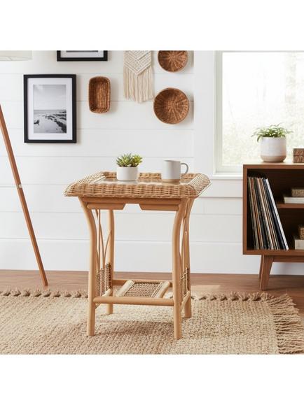 Desser Viola Rattan Side Table, Natural - view 2, Natural