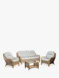 Desser Centurion Rattan 3-Seater Sofa & 2 Lounge Chairs with Coffee Table Set, Natural