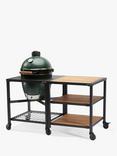 Big Green Egg Large Egg BBQ and Modular Nest Acacia Wood Expansion Bundle with ConvEGGtor & Cover