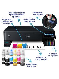 Epson EcoTank ET-8550 Three-In-One A3 Wi-Fi Photo Printer with High Capacity Integrated Ink Tank System, Black - view 2, Black