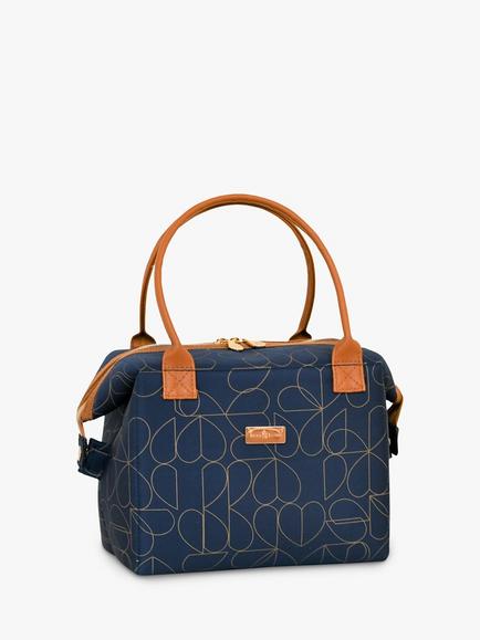 Beau & Elliot Hearts Insulated Convertible Lunch Cooler Tote Bag, 7L, Navy, Navy
