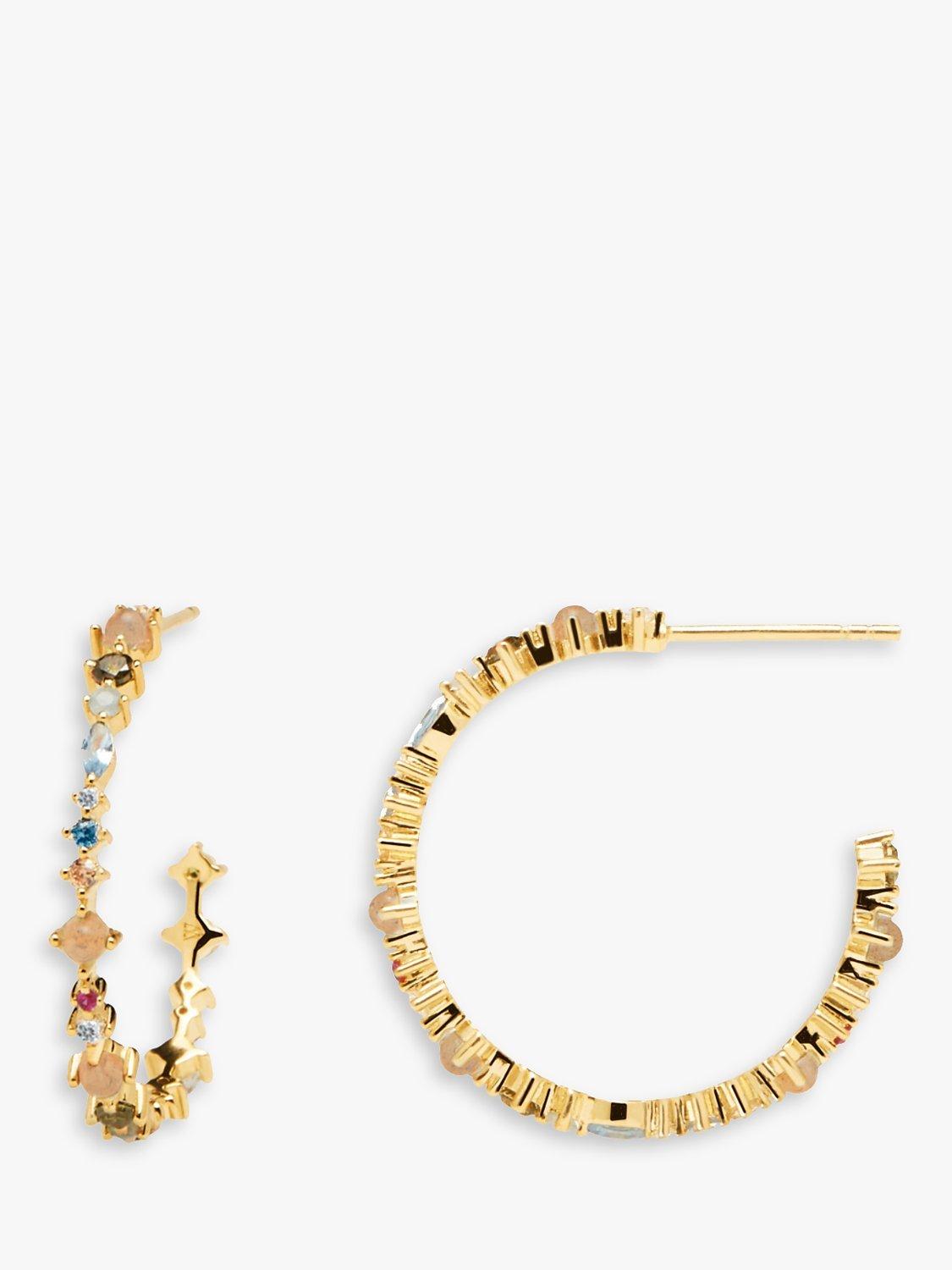 PDPAOLA Halo Hoop Earrings, Gold/Multi