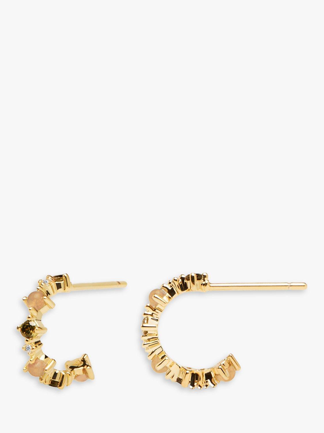 PDPAOLA Glory Hoop Earrings, Gold/Multi