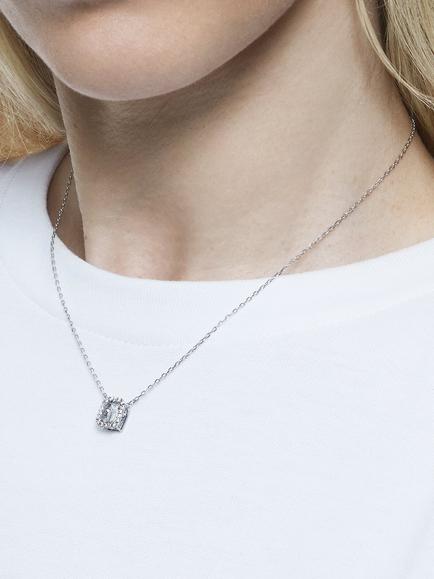 Swarovski Millenia Octagonal Pendant Necklace, Silver/Clear, Silver/Clear