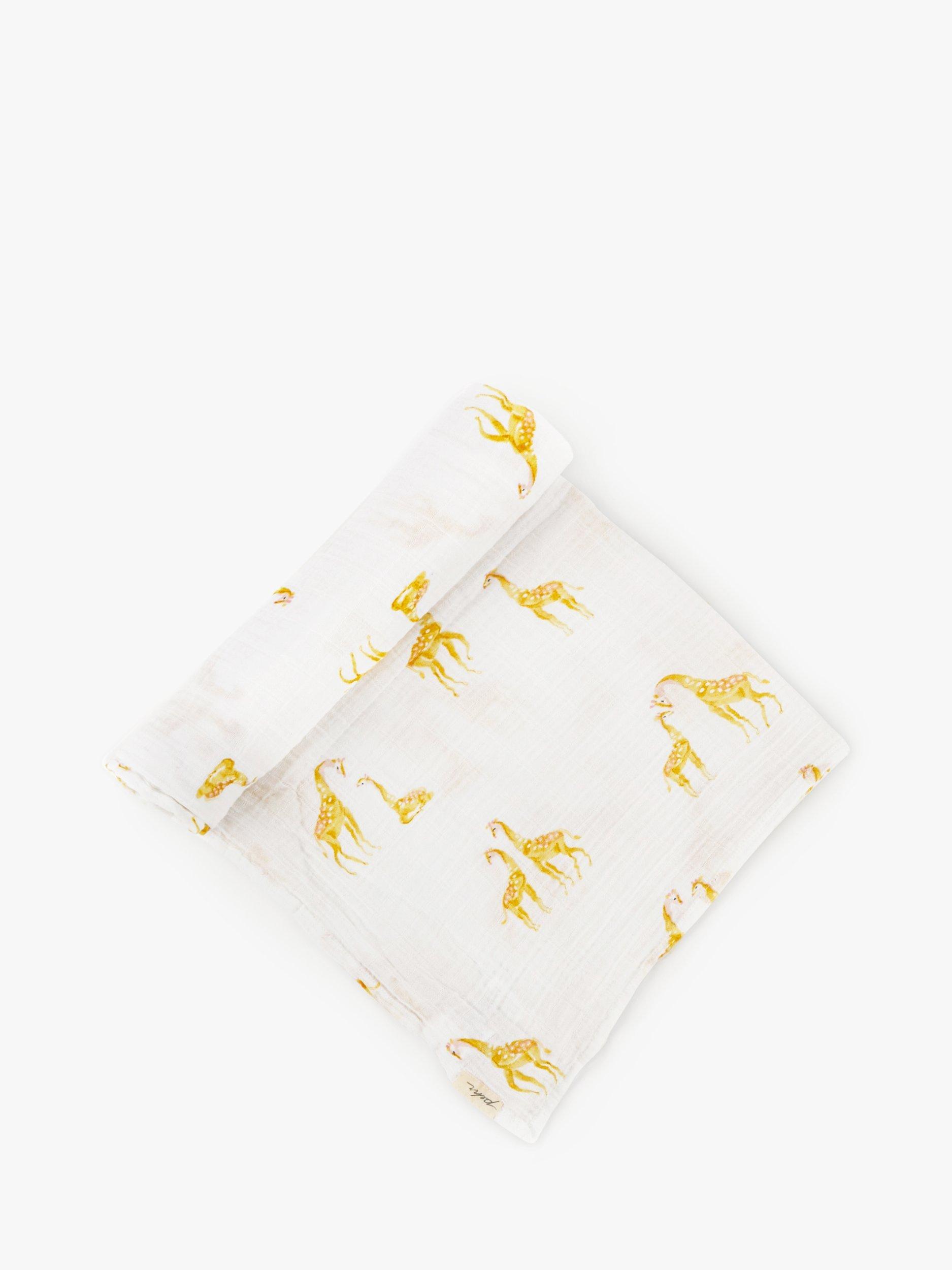 Pehr Follow Me Giraffe GOTS Organic Muslin Cotton Swaddle Blanket
