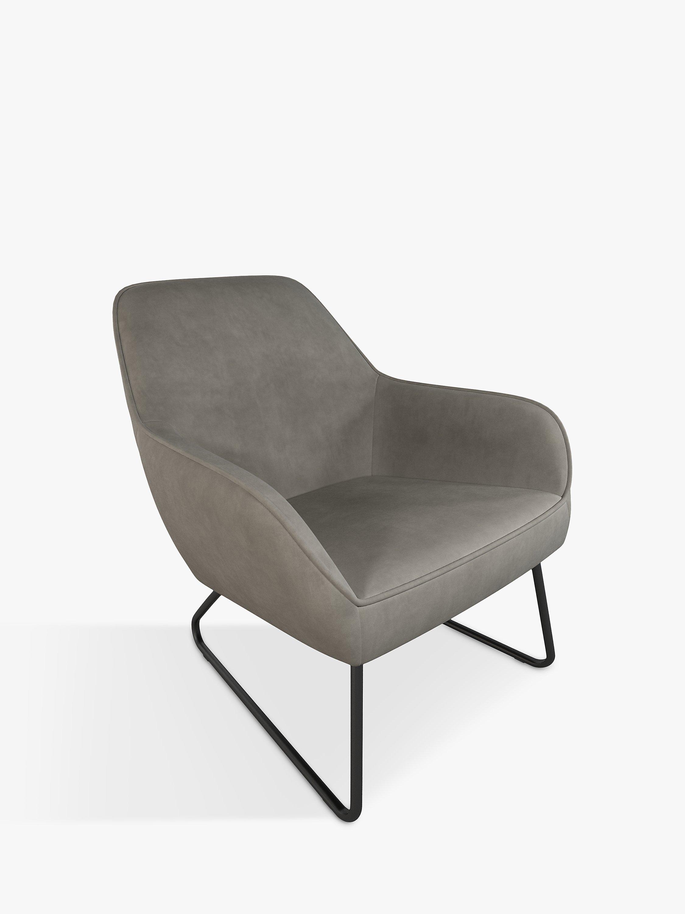 Form Range, John Lewis ANYDAY Form Accent Chair, Black Metal Leg, Velvet Storm Grey