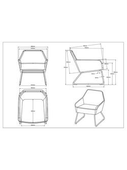 John Lewis ANYDAY Form Accent Chair, Black Metal Leg - view 2, Velvet Storm Grey